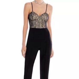 Aqua XS Elegant Black Lace Jumpsuit like new